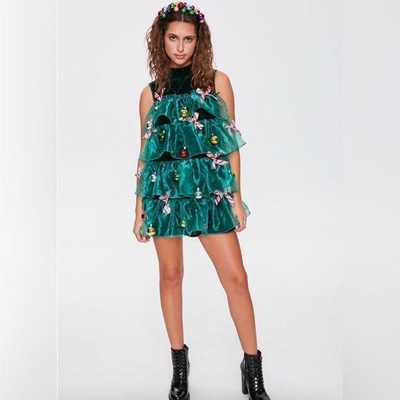 Forever 21 Christmas Tree Dress - Picture 4 of 7